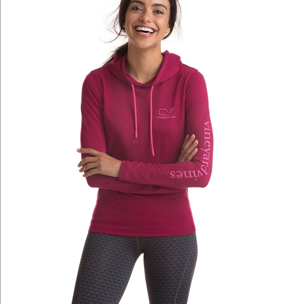 Vineyard Vines Performance Hoodie Maroon, size L